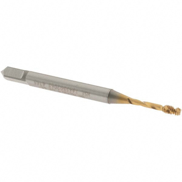 OSG 1645502043 Spiral Flute Tap M2x0.40, 2 Flutes, Modified Bottoming, 6H Class of Fit, Vanadium High Speed Steel, TIN Coated