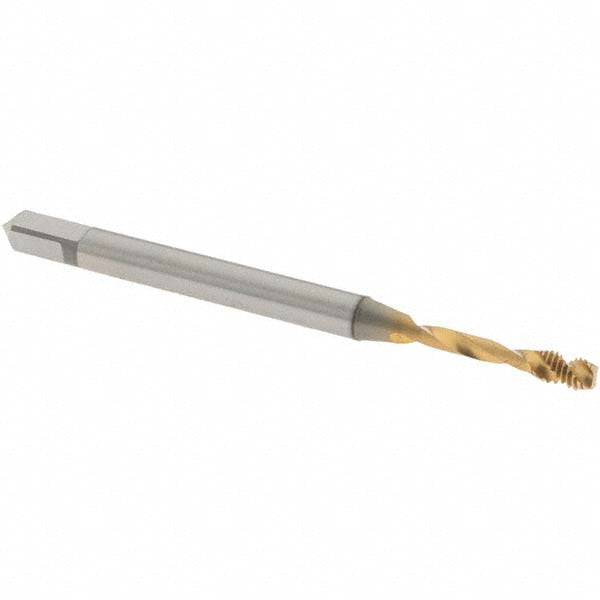 OSG 1645525453 Spiral Flute Tap M2.5x0.45, 2 Flutes, Modified Bottoming, 6H Class of Fit, Vanadium High Speed Steel, TIN Coated