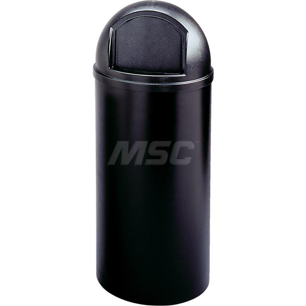 Rubbermaid FG816088BLA Marshal Classic Container, Round Trash Can, 15 Gallons, Black, Outdoor