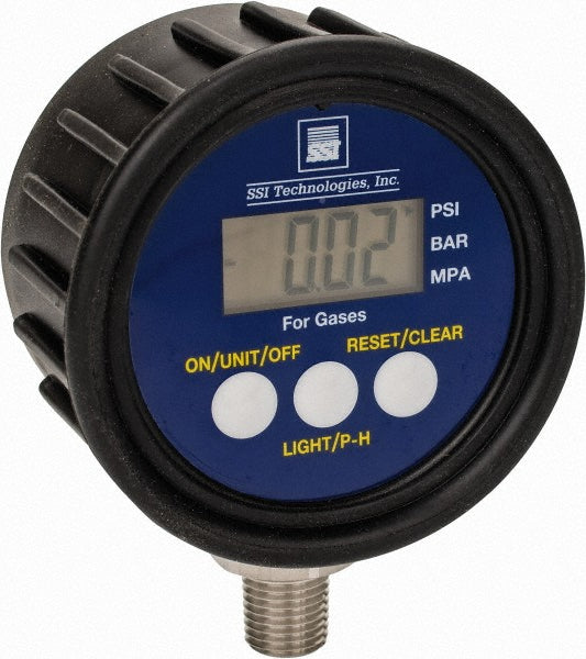 SSI Technologies MGA-300-A-9V-R Pressure Gauge 2-1/2" Dial, 0 to 300 psi, 1/4" Thread, NPT, Lower Mount