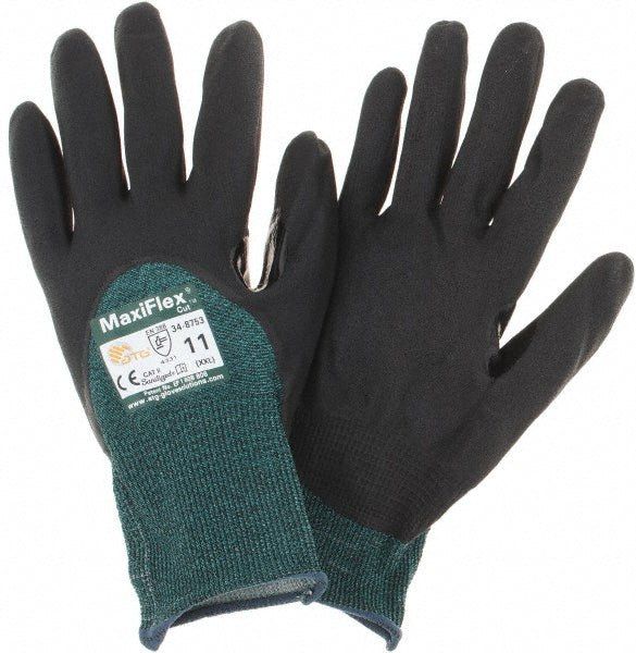 ATG 34-8753/XXL Cut, Puncture & Abrasion-Resistant Gloves ATG 34-8753, Size 2X-Large, ANSI Cut A2, ANSI Puncture 1, Microfoam Nitrile, Engineered Yarn