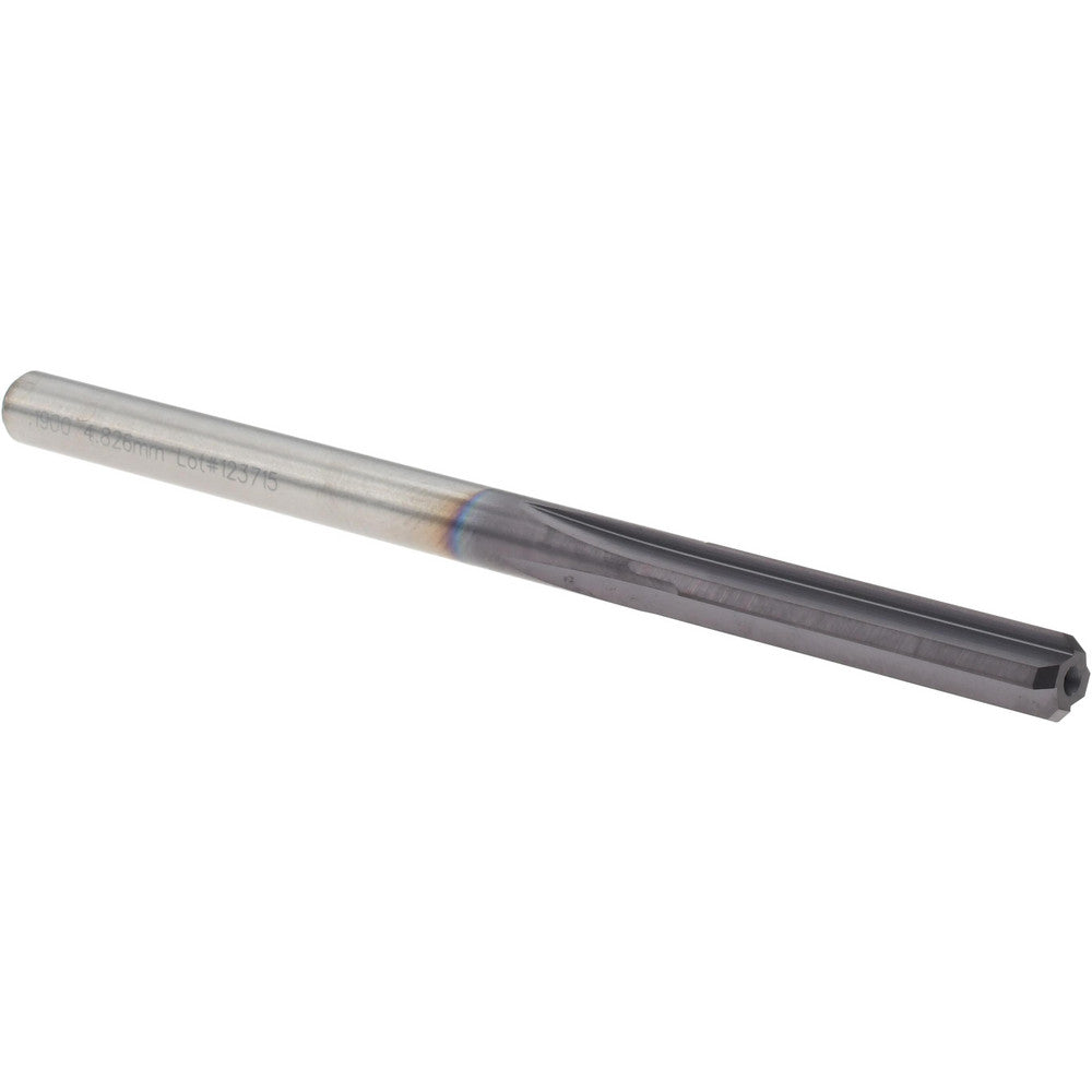 M.A. Ford 27219000A Chucking Reamer 0.1900" Dia, 2-3/4" OAL, 7/8" Flute Length, Straight Flute, Straight-Cylindrical Shank, Solid Carbide
