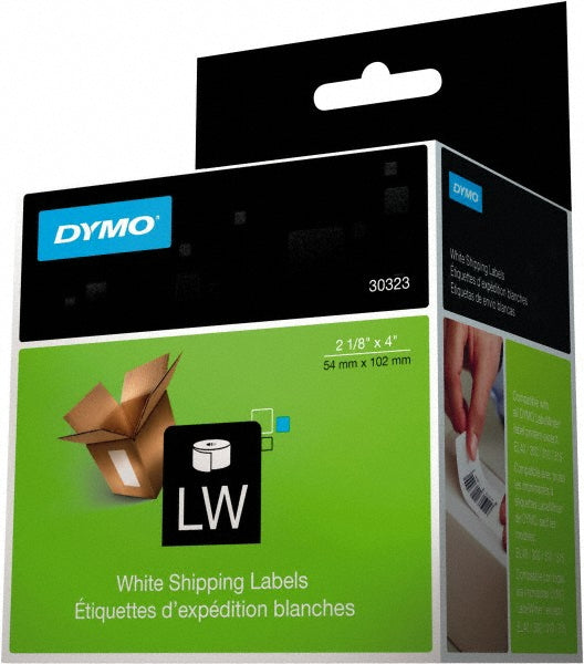 Dymo 30323 Label Maker Label White, 4" OAL, 2-1/8" OAW, 220 per Roll, 1 Roll