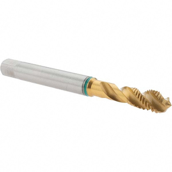 Guhring 9010110080000 M8x1.25 Metric, 3 Flute, 40° Helix, Modified Bottoming Chamfer, TiN Finish, Cobalt Spiral Flute STI Tap