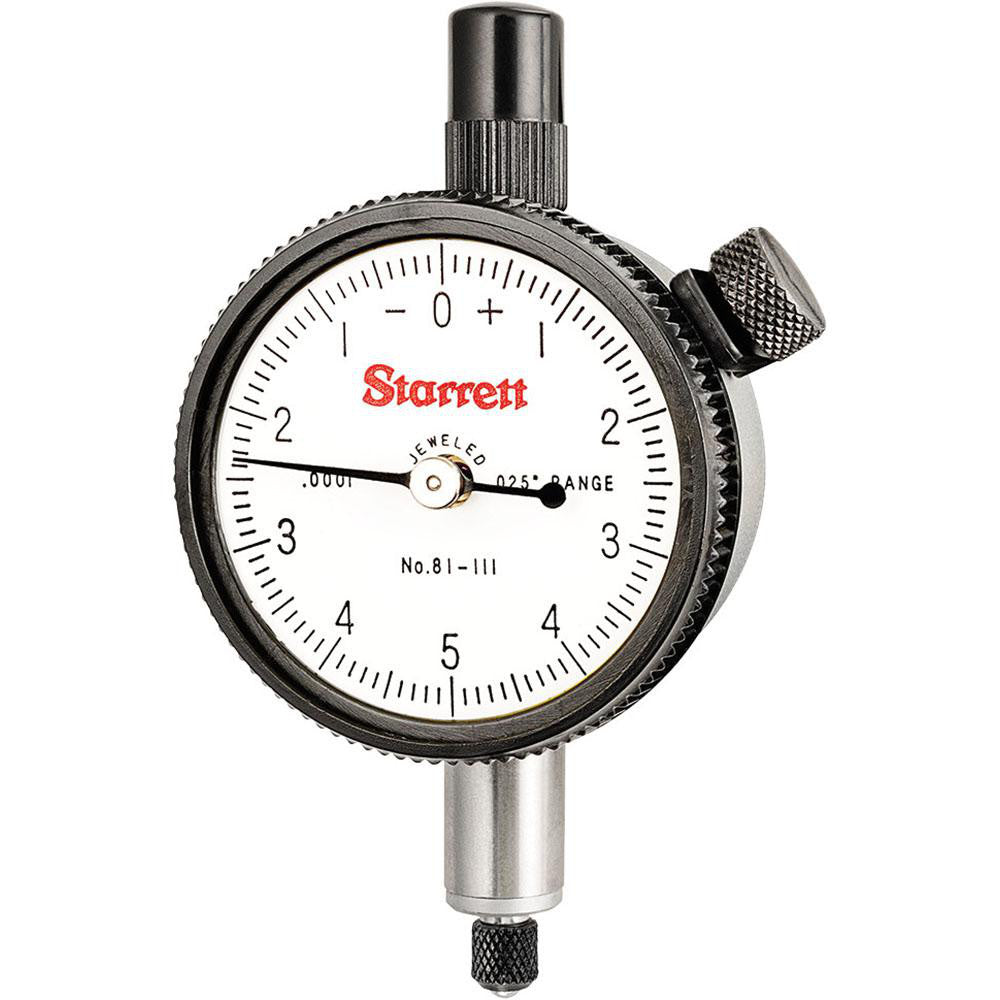 Starrett 53378 Dial Drop Indicator 0 to 0.025" Range, 0-5-0 Dial Reading, 0.0001" Graduation, 1-11/16" Dial Dia