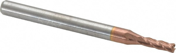 Accupro 58716374 Corner Radius End Mill 0.0781" Dia, 1/4" LOC, 0.015" Radius, 4 Flutes, Solid Carbide