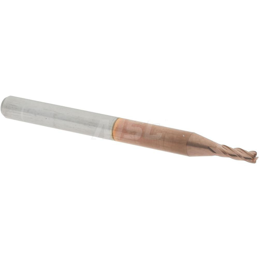 Accupro 58716572 Corner Radius End Mill 1/16" Dia, 3/16" LOC, 0.01" Radius, 4 Flutes, Solid Carbide