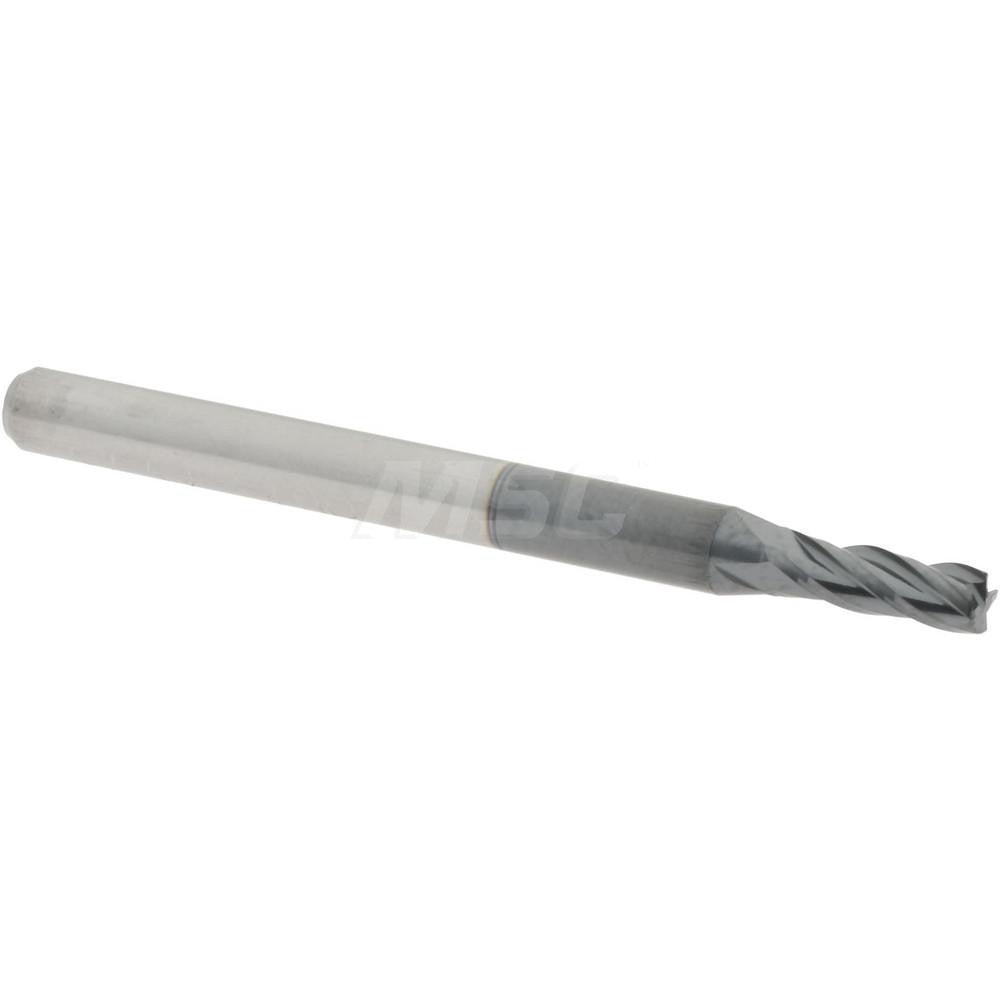 Accupro 58716580 Corner Radius End Mill 0.0938" Dia, 9/32" LOC, 0.01" Radius, 4 Flutes, Solid Carbide