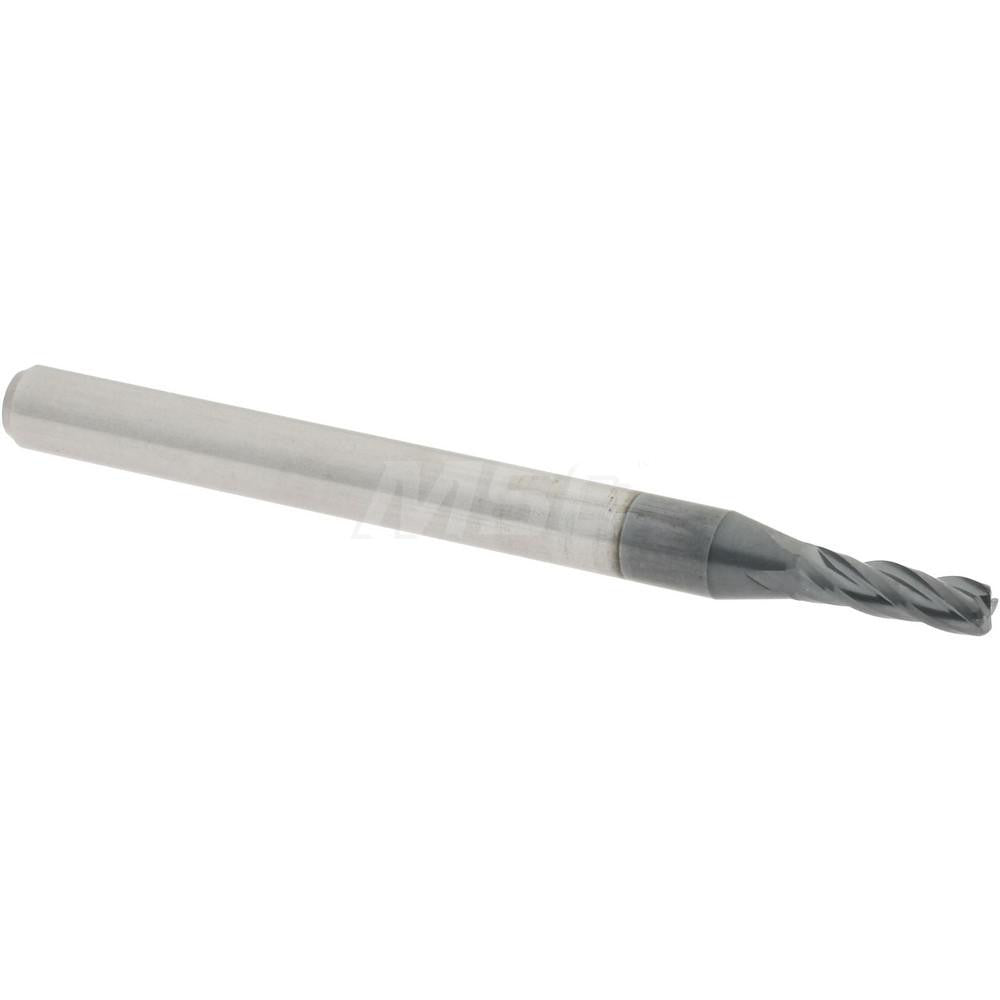 Accupro 58716655 Corner Radius End Mill 0.0781" Dia, 1/4" LOC, 0.015" Radius, 4 Flutes, Solid Carbide