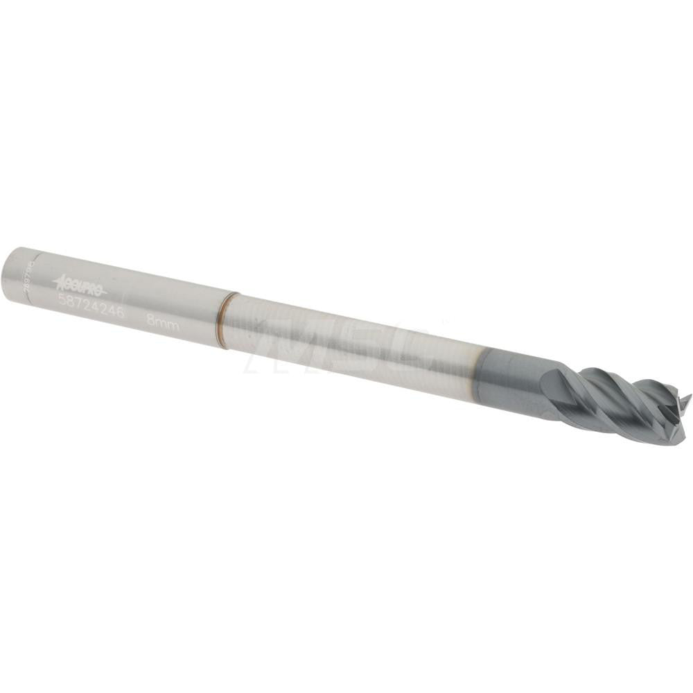 Accupro 58724246 Square End Mill 0.315'' Dia, 0.5512'' LOC, 4 Flutes, Solid Carbide