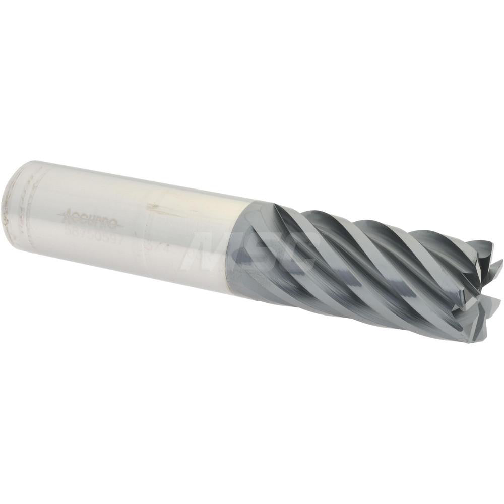 Accupro 58750597 Corner Radius End Mill 3/4" Dia, 1-5/8" LOC, 0.03" Radius, 7 Flutes, Solid Carbide