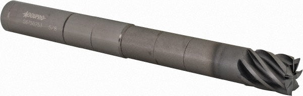 Accupro 58750753 Square End Mill 5/8'' Dia, 3/4'' LOC, 5/8'' Shank Dia, 6'' OAL, 7 Flutes, Solid Carbide