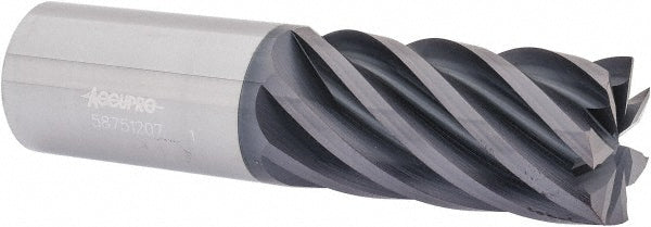 Accupro 58751207 Square End Mill 1'' Dia, 2'' LOC, 1'' Shank Dia, 4'' OAL, 7 Flutes, Solid Carbide