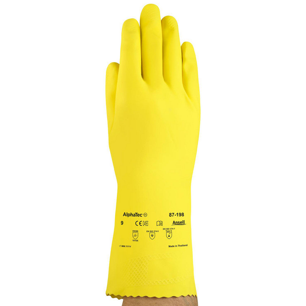 Ansell 185749 Series 87-198 Chemical Resistant Gloves 0.40 & 16.00 Thick, Latex, Latex, Unsupported,