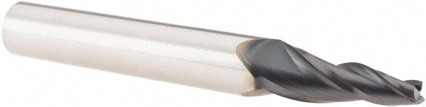 Kyocera SGS Precision Tools 32363 Tapered End Mill 7 deg Angle per Side, 3/16" Small Dia, 1-1/4" LOC, 3 Flute, Solid Carbide, Square End