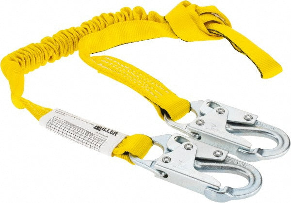 Miller 216WLS-Z7/6FTYL 6' Long, 310 Lb Capacity, 1 Leg Locking Snap Hook Harness Shock Absorbing Lanyard