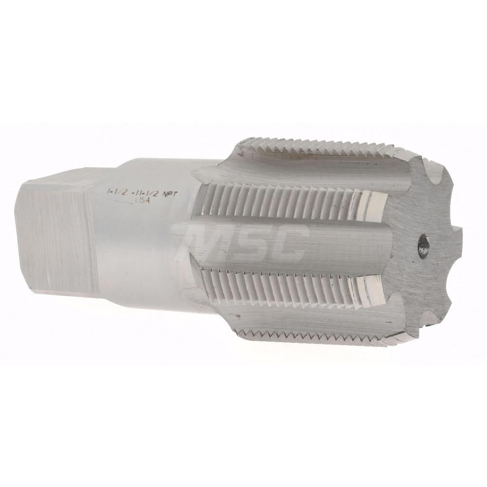 Hertel 793U 1-1/2 Standard Pipe Tap 1-1/2 - 11-1/2, NPT, 7 Flutes, Carbon Steel, Bright/Uncoated