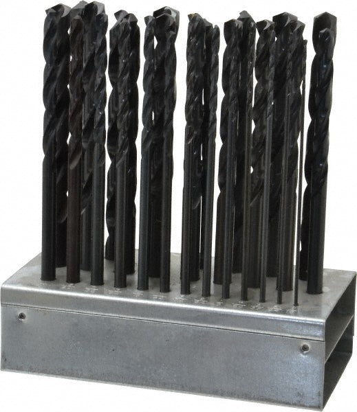 Hertel 906SFA Drill Bit Set Aircraft Extension Length Drill Bits, 29 Pc, 135 °, High Speed Steel