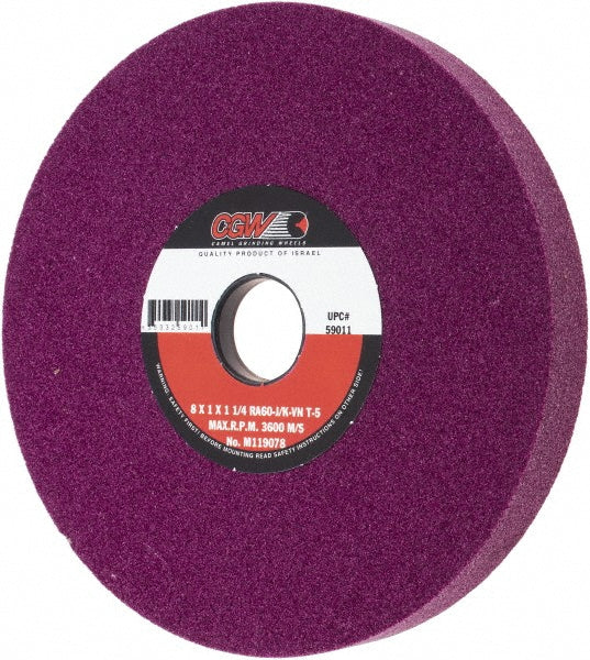 CGW Abrasives 59011 Surface Grinding Wheel 8" Dia, 1" Thick, 1-1/4" Hole, 60 Grit, J Hardness