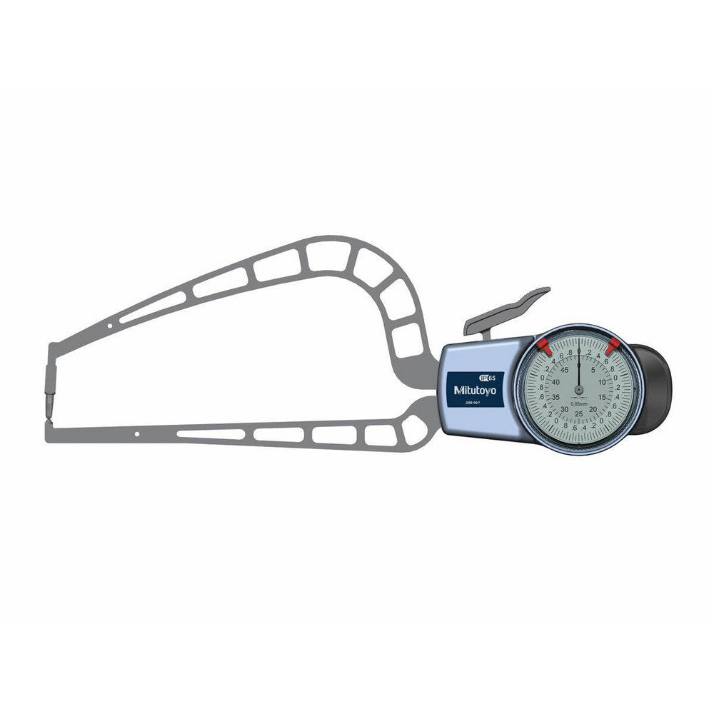 Mitutoyo 209-455 0 to 0.8", 0.0005" Graduation, 0.0015" Accuracy, Outside Dial Caliper Gage