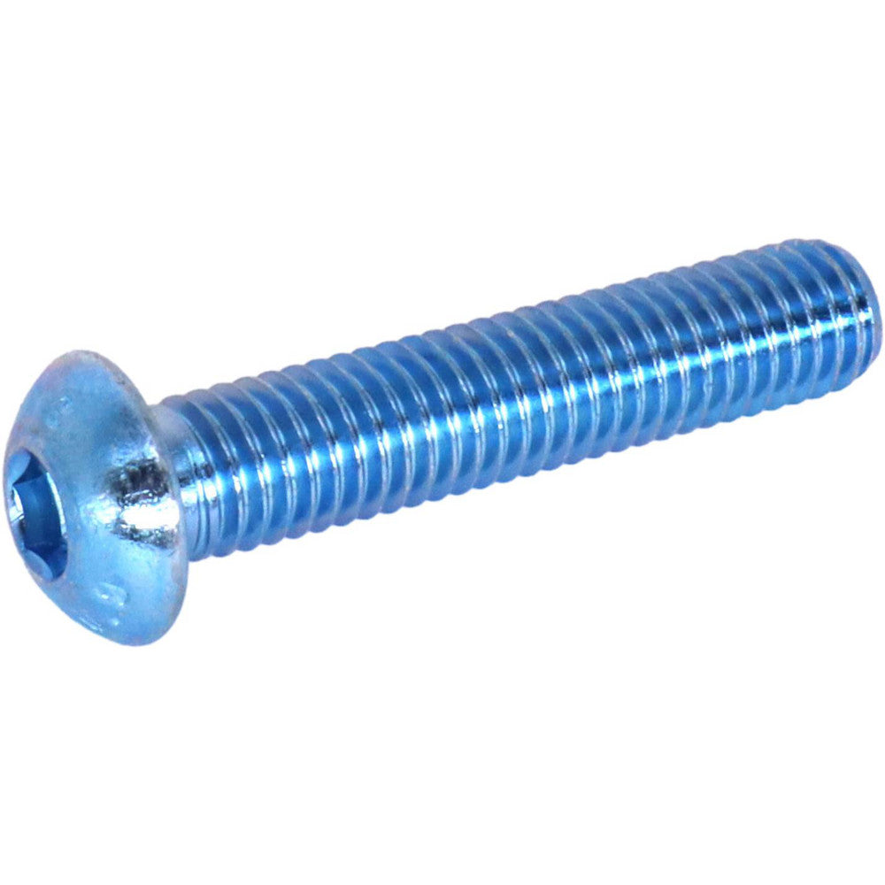 Value Collection MKBC08C040MBPKG Button Socket Cap Screws Thread Size (mm) M8x1.25 Length Under Head (mm) 40.00 Drive Type Hex Drive Size (mm) 5.00 Material Alloy Steel Finish/Coating Zinc-Blue Trivalent Chromate