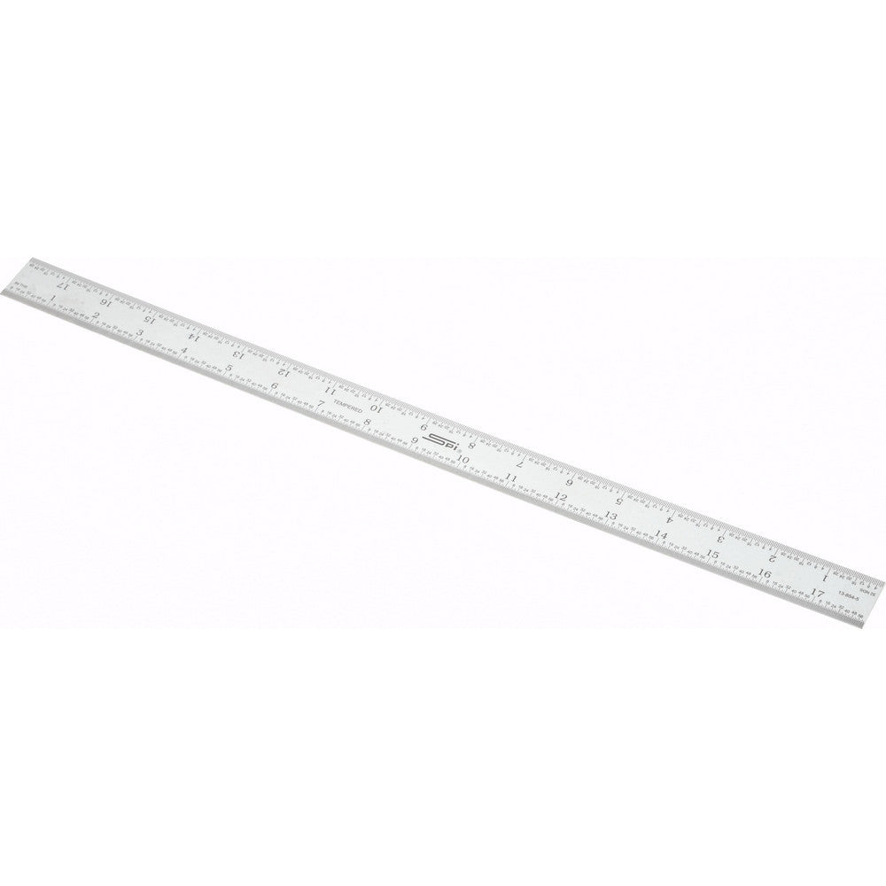 SPI 13-854-5 Steel Rule 18" OAL, English & Metric Graduation, Rigid, 1-1/8" OAW