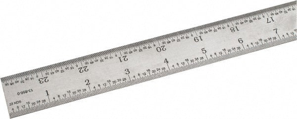 SPI 13-856-0 Steel Rule 24" OAL, 4R Graduation, Rigid, 1-1/8" OAW