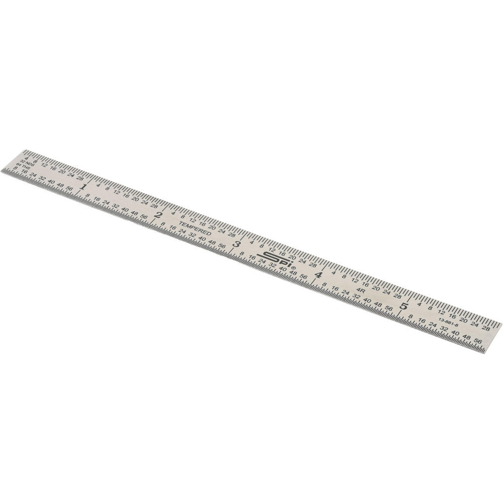 SPI 13-881-8 Steel Rule 6" OAL, 4R Graduation, Flexible, 1/2" OAW