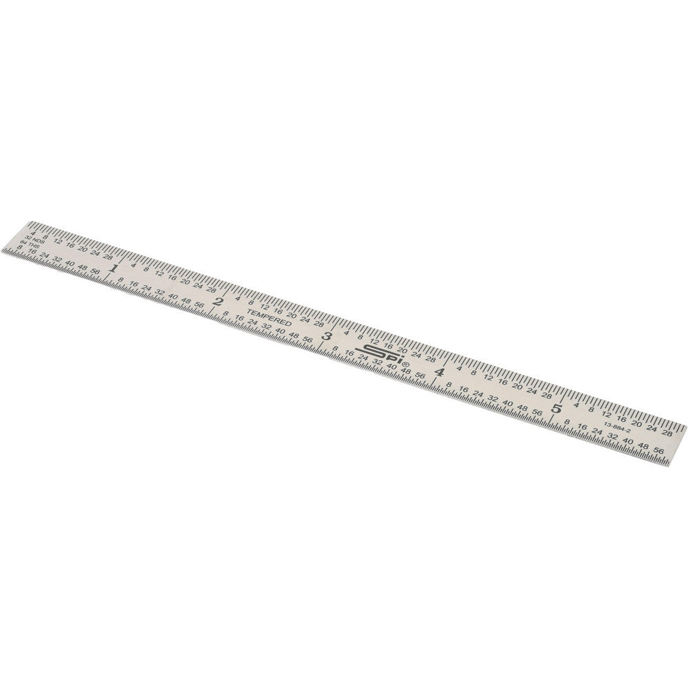 SPI 13-884-2 Steel Rule 6" OAL, English & Metric Graduation, Flexible, 1/2" OAW