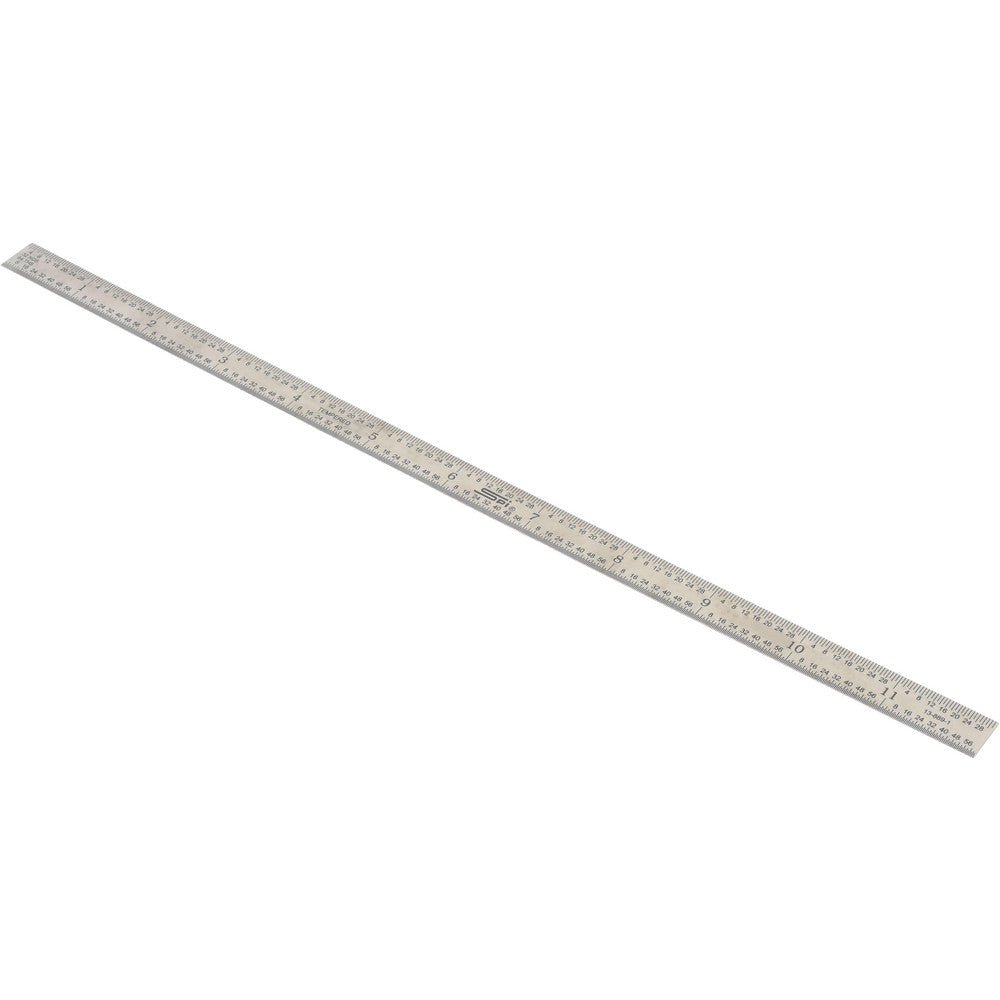SPI 13-889-1 Steel Rule 12" OAL, English & Metric Graduation, Flexible, 1/2" OAW