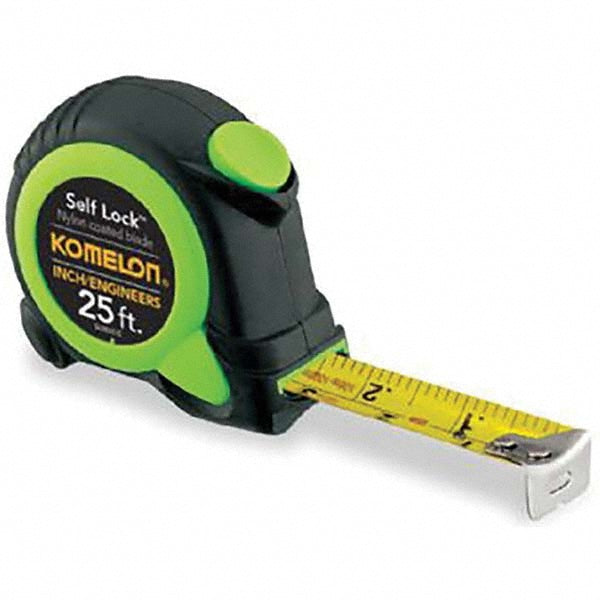 Komelon SL2825IE Tape Measure 25' Long, 1" Width, Yellow Blade