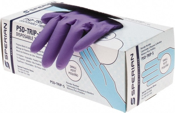 North PSD-TRIP-S Disposable Gloves Size Small, 5.9 mil, Latex & Nitrile and Neoprene Blend, Powder-Free, No