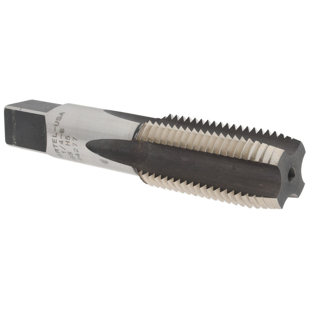 Hertel 87022 Straight Flute Tap 1-1/4-8 UNS, 4 Flutes, Plug, High Speed Steel, Bright/Uncoated
