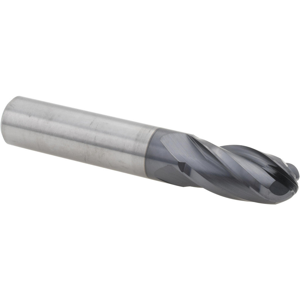 Hertel EM250032 Ball End Mill 1/2" Dia, 1" LOC, 4 Flute, Solid Carbide