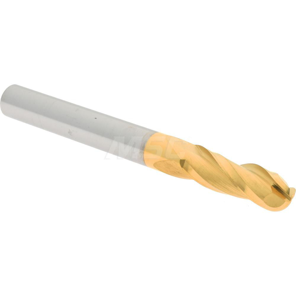 Hertel E699924734 Ball End Mill 1/4" Dia, 3/4" LOC, 3 Flute, Solid Carbide