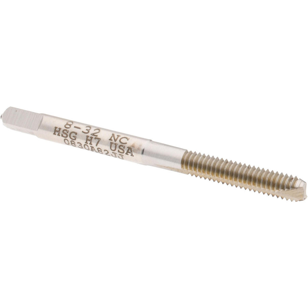Hertel K008208AS Spiral Point Tap #8-32 UNC, 2 Flutes, Bottoming Chamfer, HSS, Bright/Uncoated Coated
