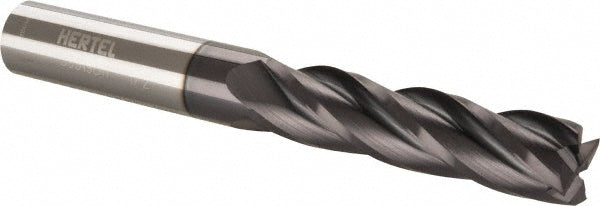 Hertel 59919811 Square End Mill 1/2" Dia, 2" LOC, 4 Flute, Solid Carbide