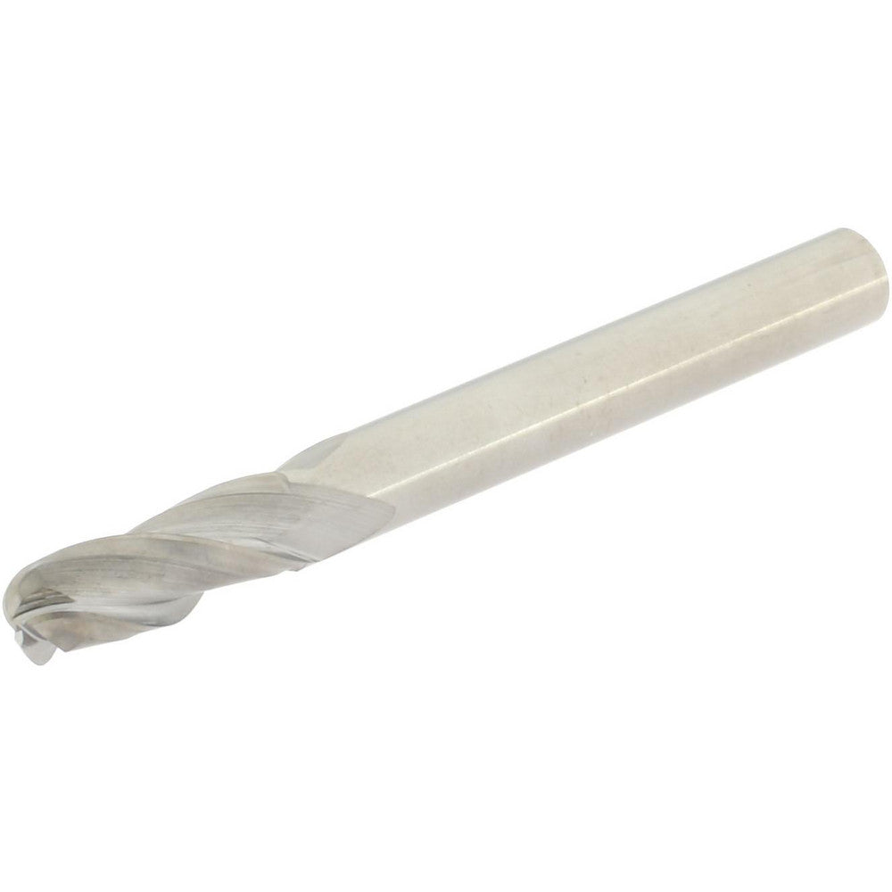 Hertel E599924756 Ball End Mill 3/16" Dia, 9/16" LOC, 3 Flute, Solid Carbide