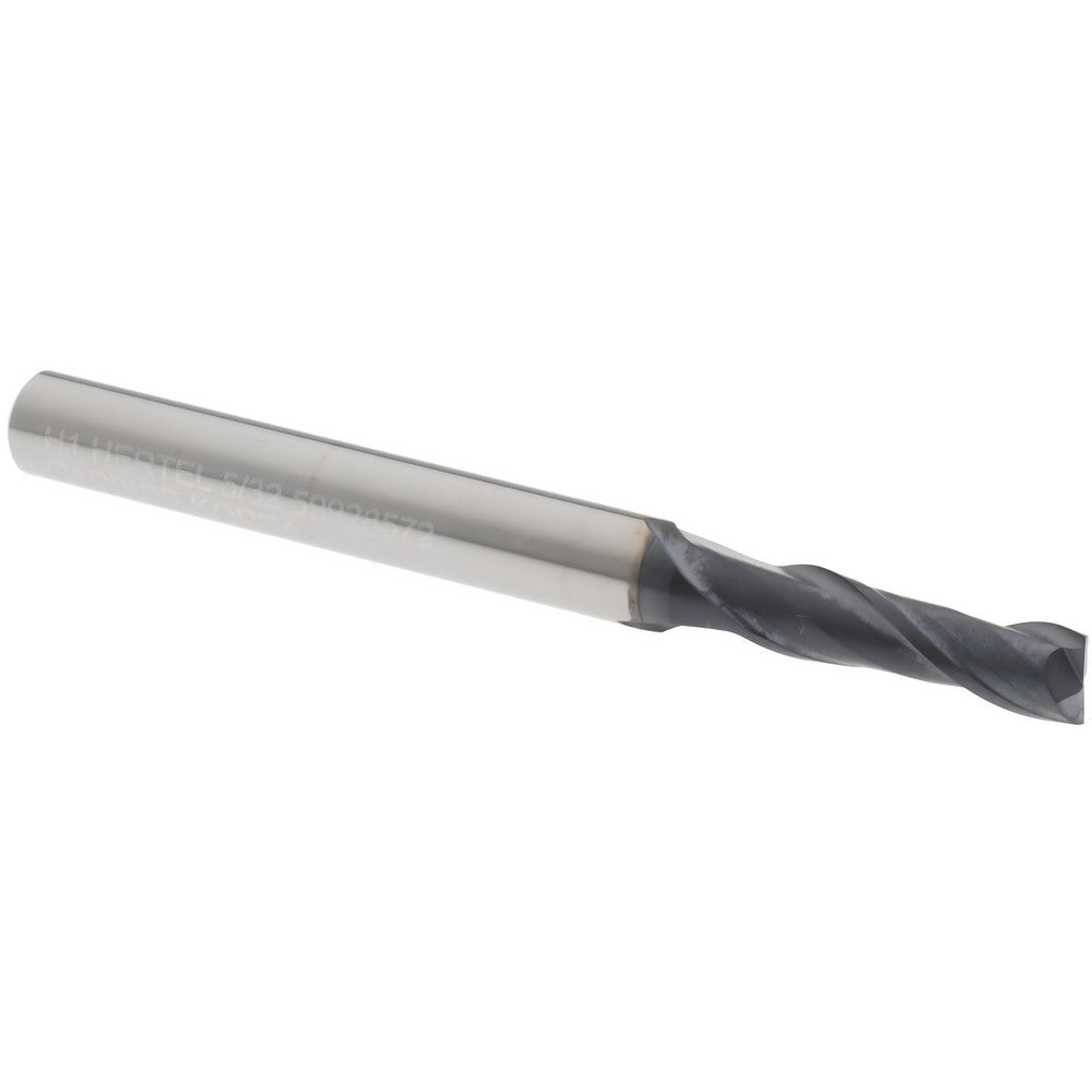 Hertel 59928572 Square End Mill 5/32" Dia, 9/16" LOC, 2 Flute, Solid Carbide