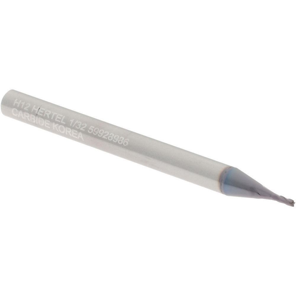 Hertel 59928986 Square End Mill 0.0313" Dia, 0.0781" LOC, 4 Flute, Solid Carbide