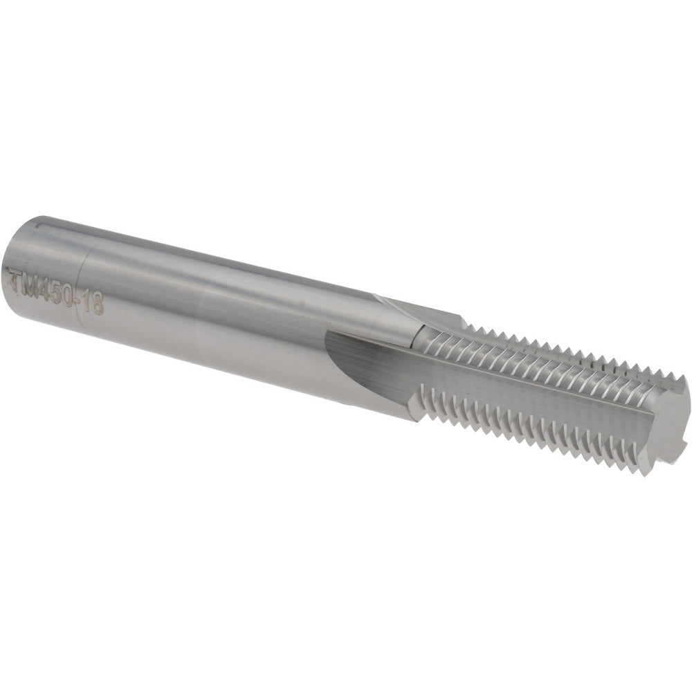 Scientific Cutting Tools, Inc. TM.450-18 Straight Flute Thread Mill 9/16-18, Internal, 4 Flutes, 1/2" Shank Dia, Solid Carbide