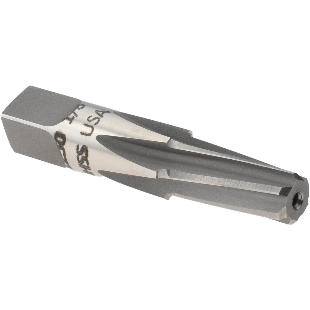 Titan USA TR97650 Taper Pipe Reamers Pipe Size (Inch) 1/8 Pipe Size (Decimal Inch) 0.1250 Small End Dia (Decimal Inch) 0.3160 Reamer Dia (Decimal Inch) 0.3620 Flute Length (Inch) 3/4 Overall Length (Decimal Inch) 2-1/8 Overall Length (Inch) 2-1/8 Flute Type