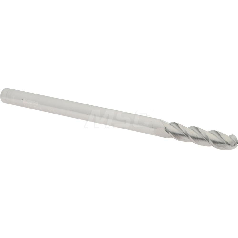 Accupro 60057924 Ball End Mill 0.25" Dia, 1" LOC, 3 Flute, Solid Carbide