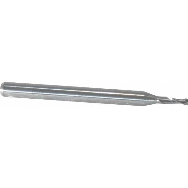 Kyocera SGS Precision Tools 00498 Square End Mill 1/16'' Dia, 0.18'' LOC, 1/8'' Shank Dia, 1-1/2'' OAL, 2 Flutes, Solid Carbide