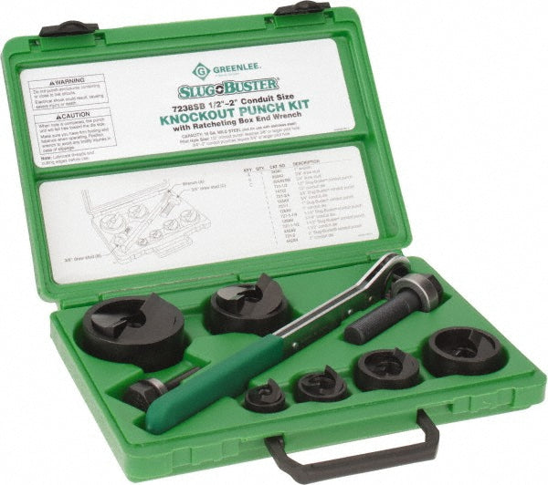 Greenlee 7238SB 16 Piece, 2" Punch Hole Diam, Manual Knockout Set