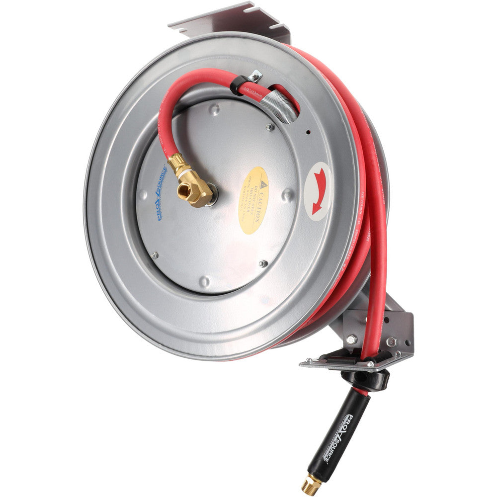 Pro-Source 2810057510PRO Hose Reel with Hose 1/2" ID Hose x 75', Spring Retractable