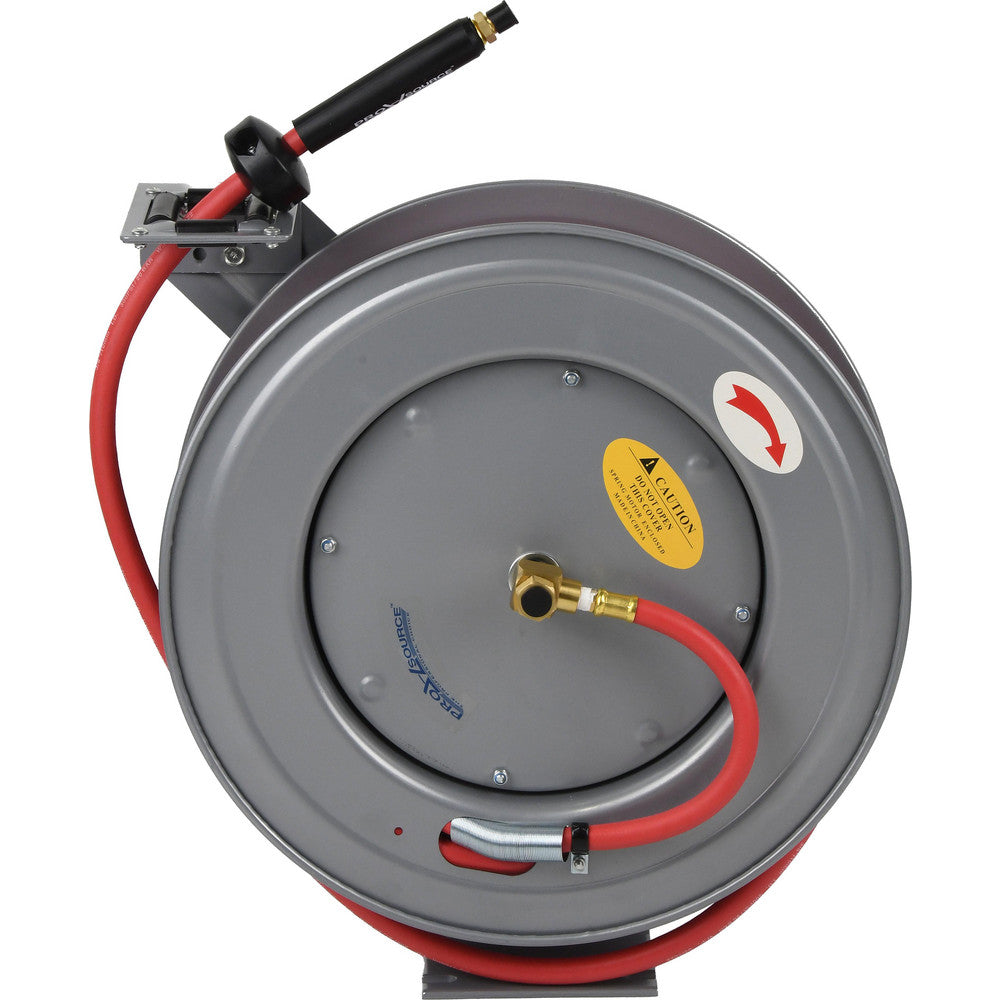 Pro-Source 2810037510PRO Hose Reel with Hose 3/8" ID Hose x 75', Spring Retractable