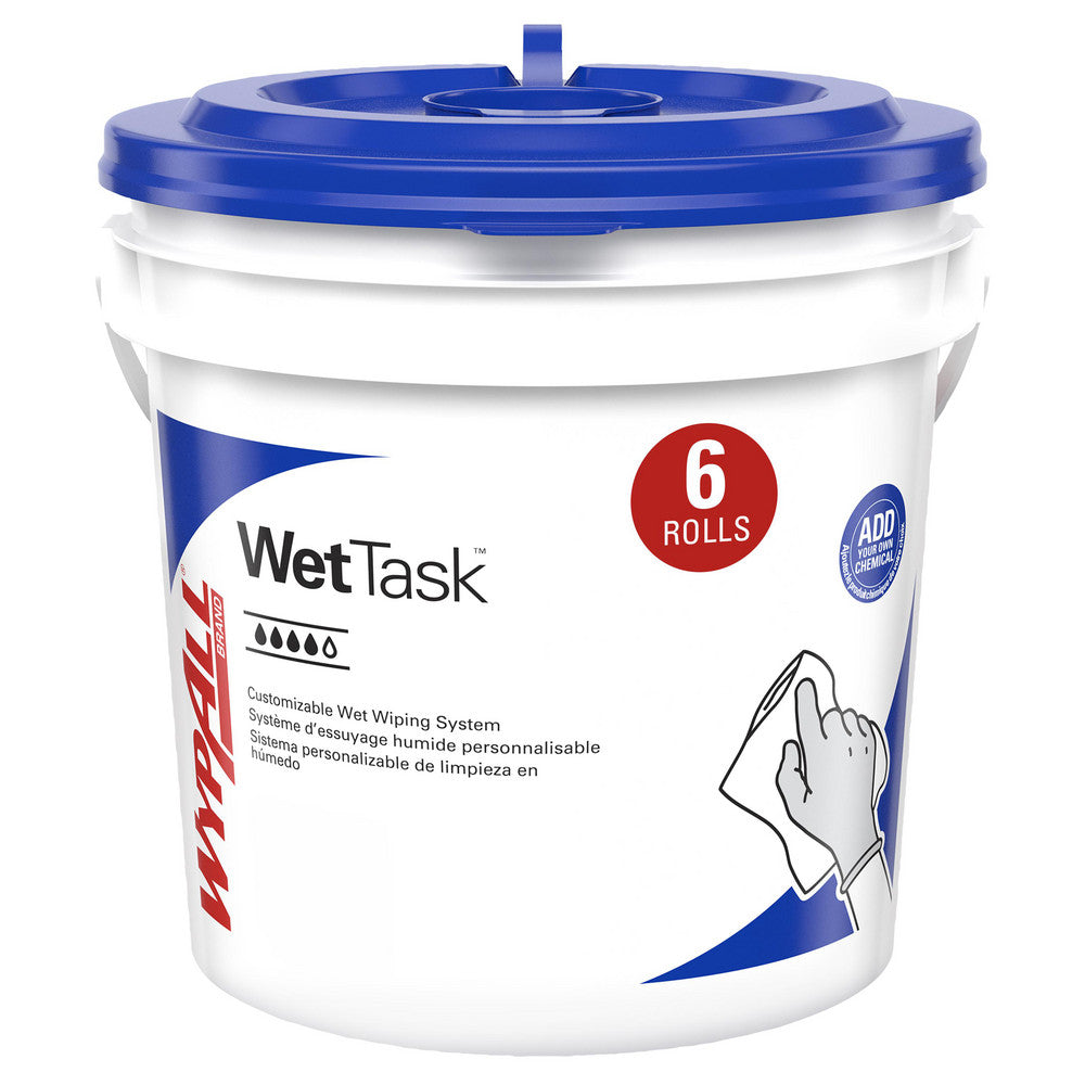 WypAll 06001 PowerClean WetTask Wipers for Solvents System, Center-Pull Roll, White, Bucket Included