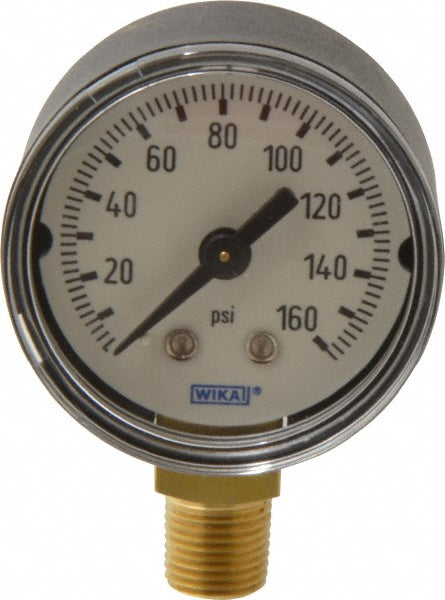 Wika 9747265 Pressure Gauge 1-1/2" Dial, 1/8" Thread, NPT, Lower Mount