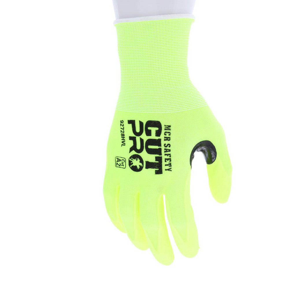 MCR Safety 92728HVXL Cut, Puncture & Abrasion-Resistant Gloves Cut Pro 92728HV, Size X-Large, ANSI Cut A2, ANSI Puncture 3, Foam Nitrile, HPPE